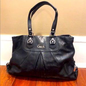 Coach black leather bag